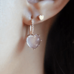 Heart Barbell Screwback Studs - Love Estella
