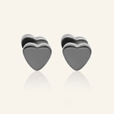 Heart Barbell Screwback Studs - Love Estella