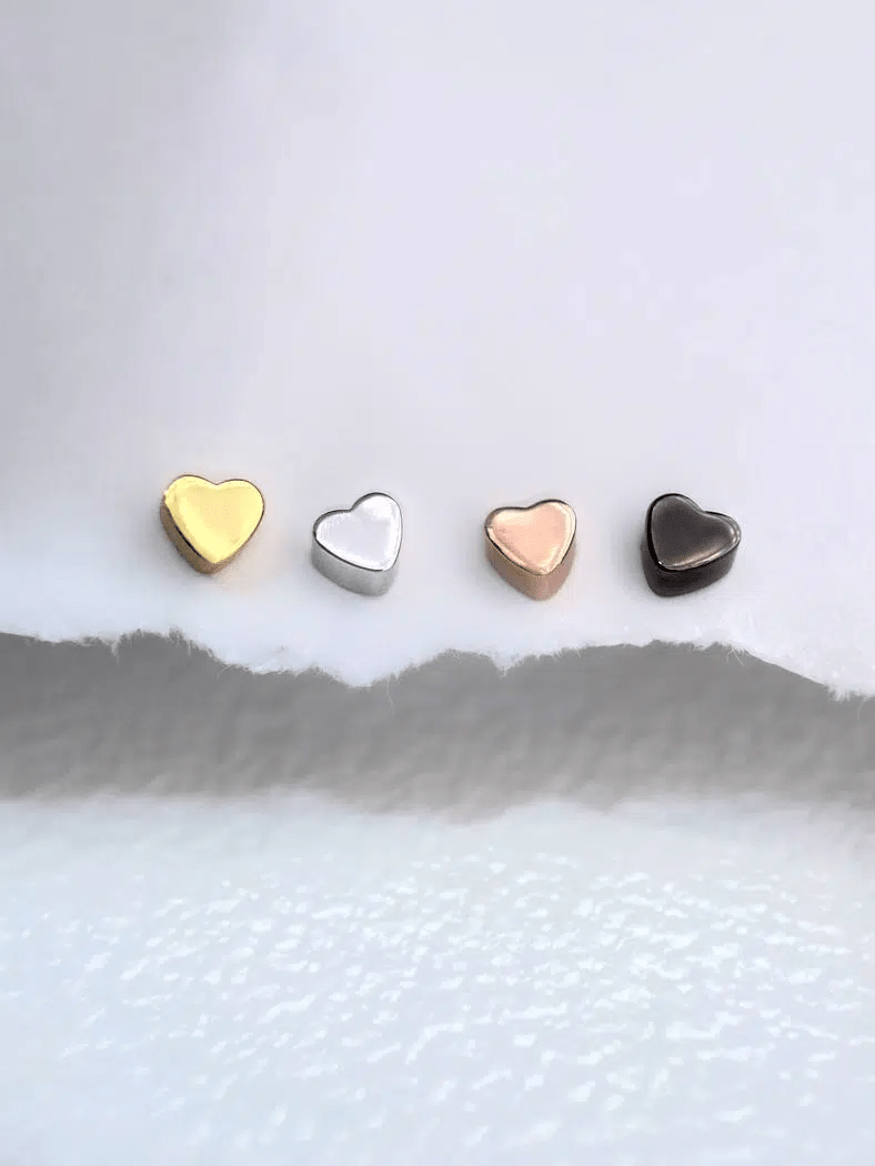 Heart Barbell Screwback Studs - Love Estella