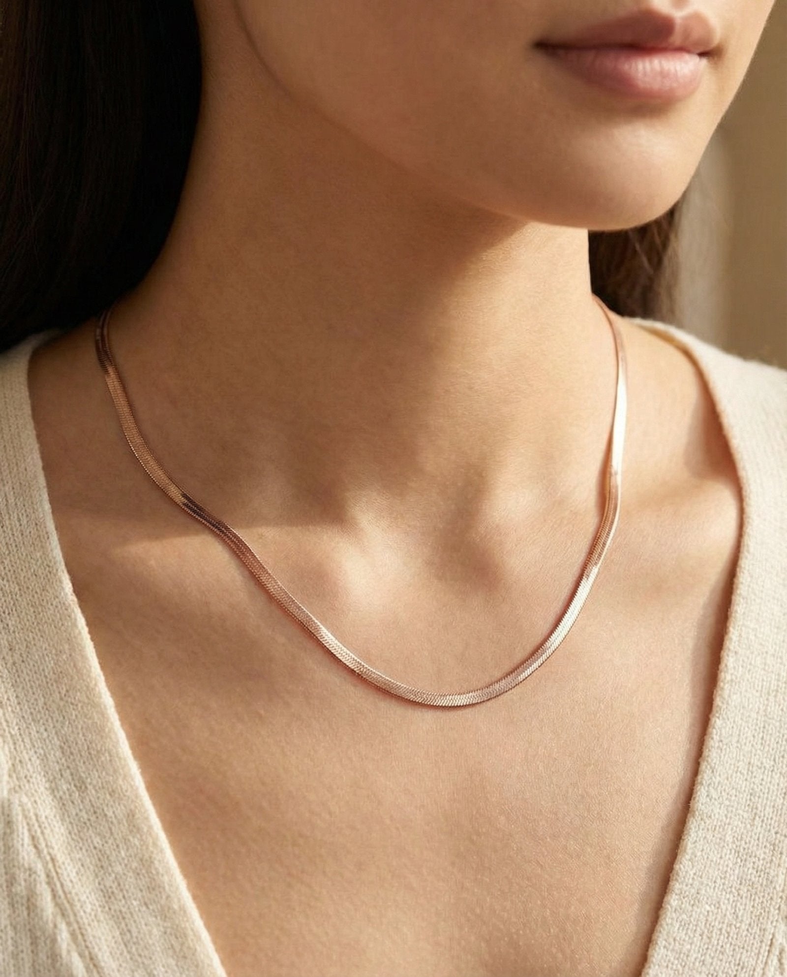 Herringbone Necklace By Elate - Love Estella