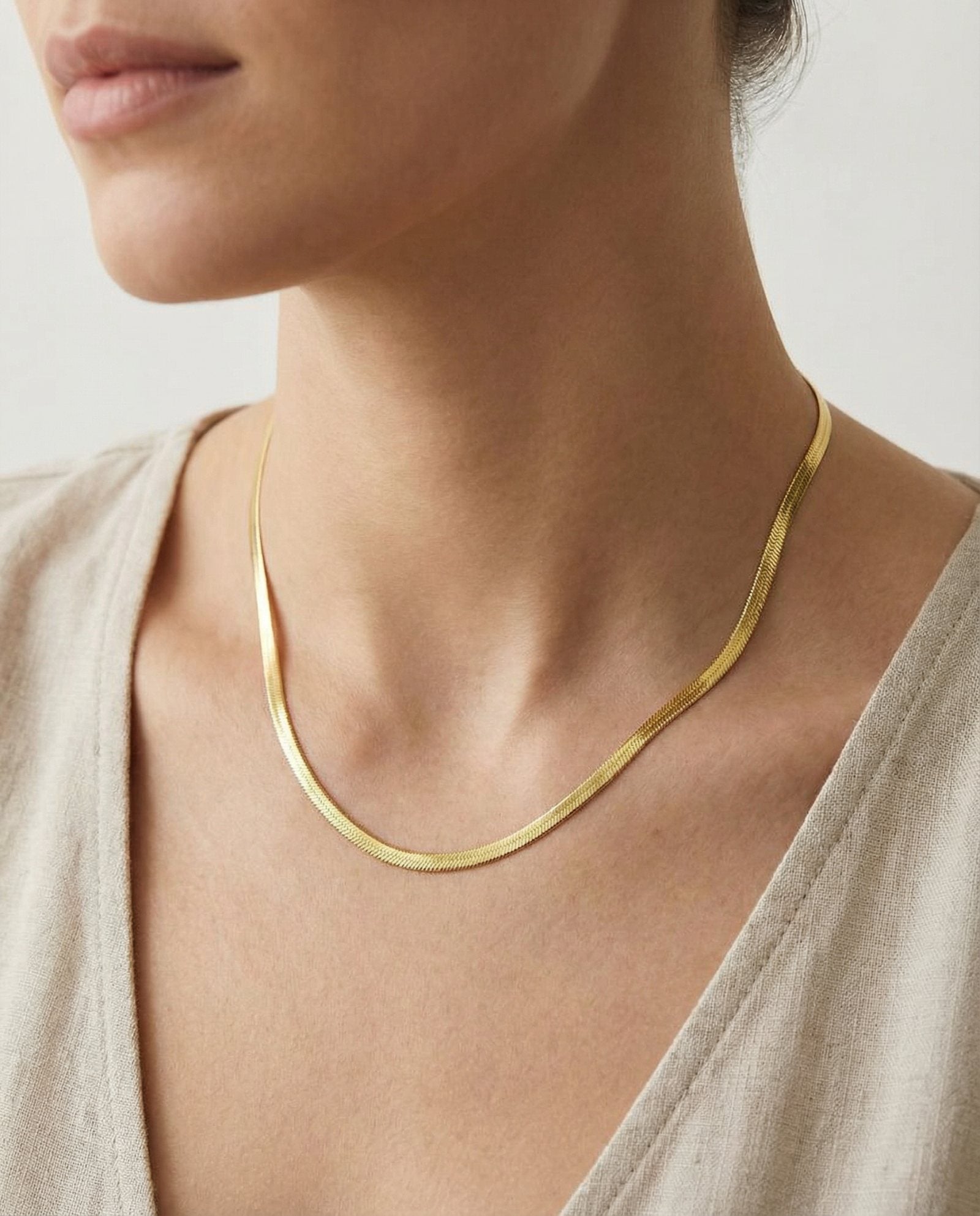 Herringbone Necklace By Elate - Love Estella