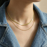 Herringbone Necklace By Elate - Love Estella