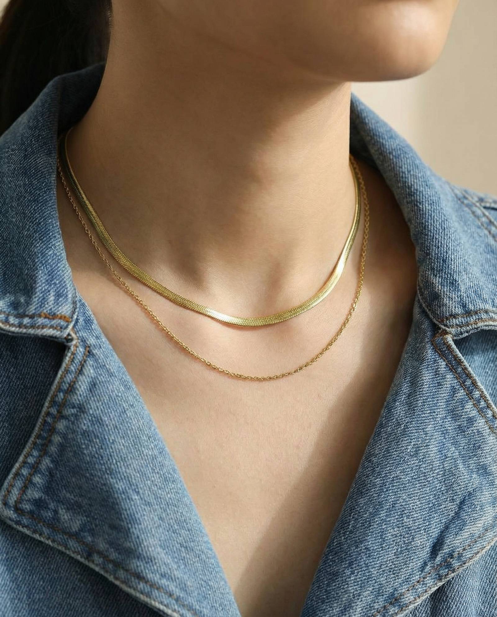 Herringbone Necklace By Elate - Love Estella
