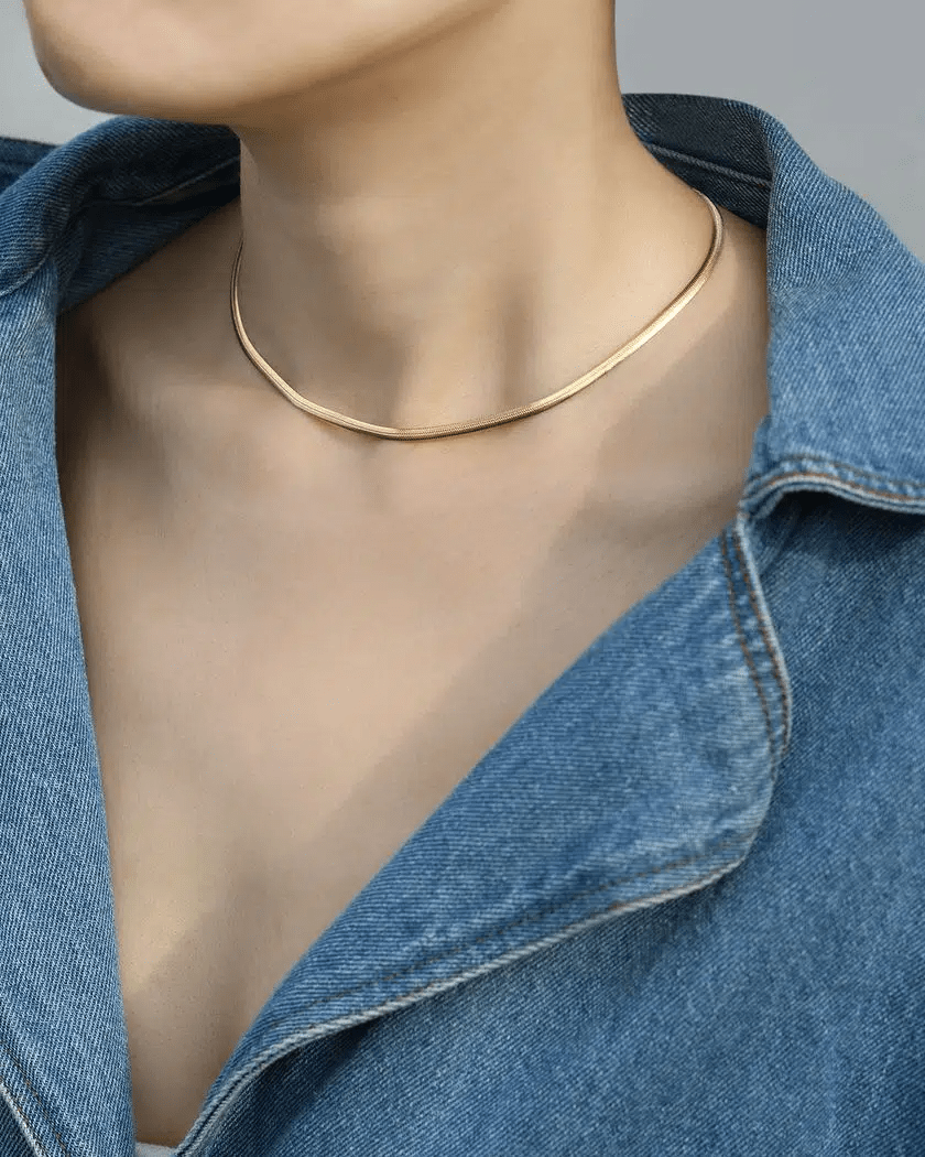 Herringbone Necklace By Elate - Love Estella
