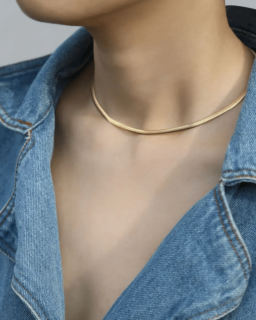Herringbone Necklace By Elate - Love Estella