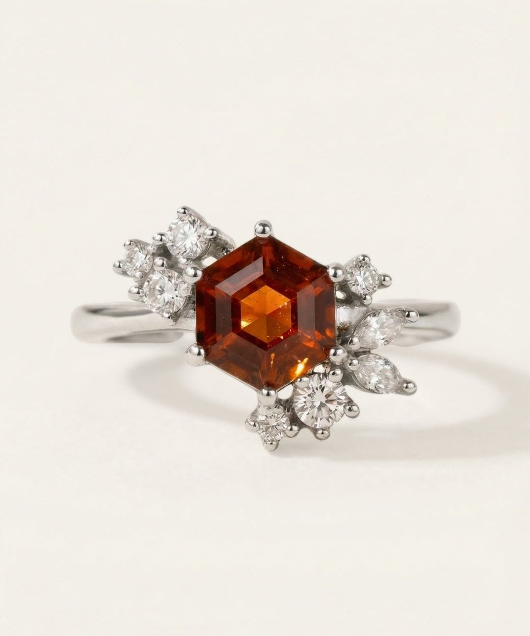 Hexa Sunstone Ring