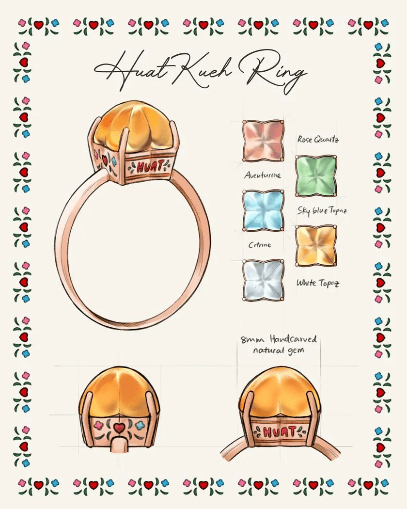 Huat Kueh Ring (Citrine) - Love Estella