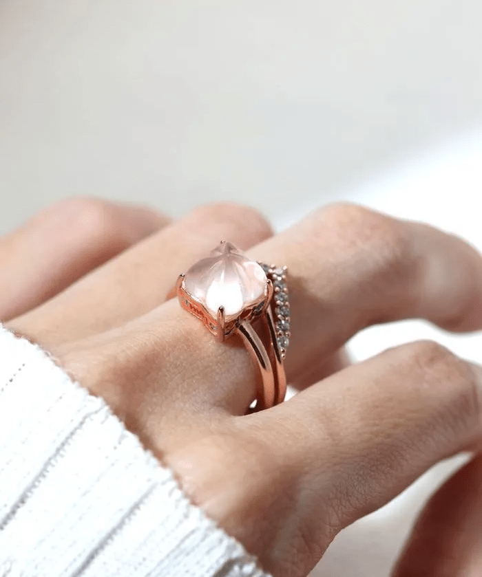 Huat Kueh Ring (Rose Quartz), product image