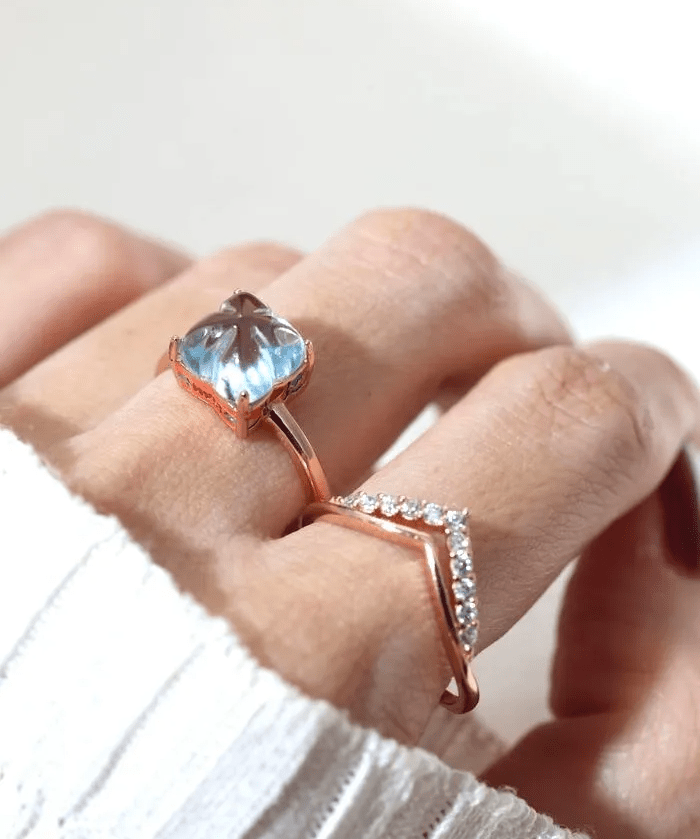 Huat Kueh Ring (Sky Blue Topaz), product image