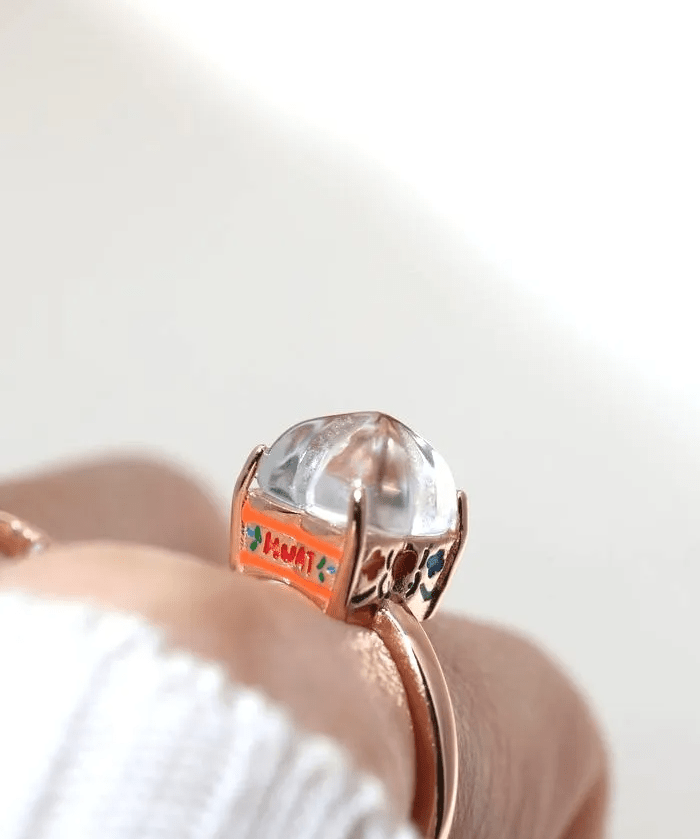 Huat Kueh Ring (White Topaz), product image