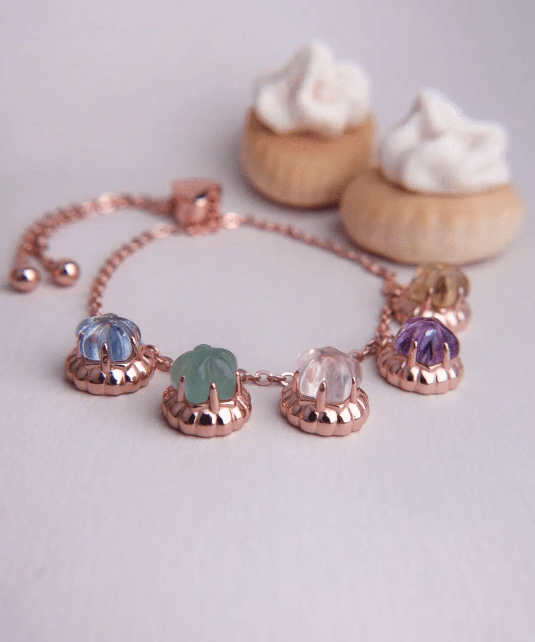 Ice Gem Biscuit Charm Slider Bracelet - Love Estella