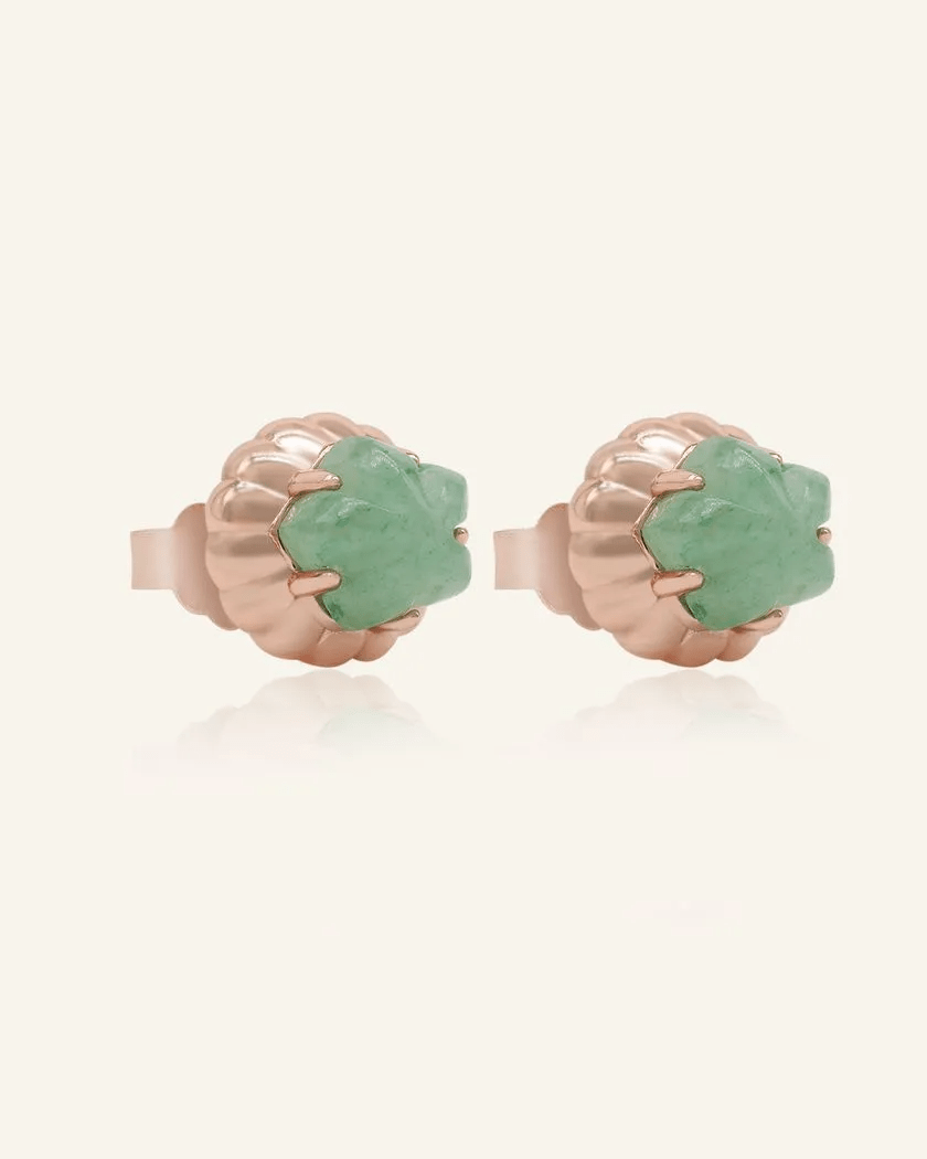 Ice Gem Biscuit Studs (Aventurine) - Love Estella