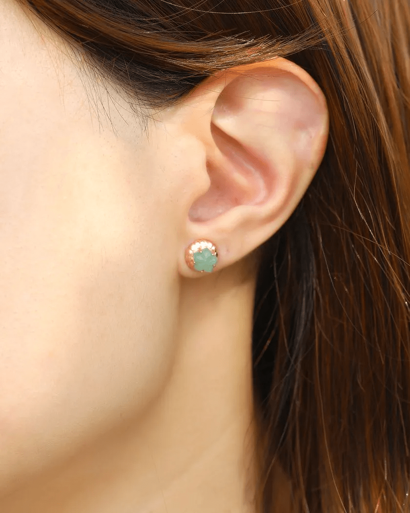 Ice Gem Biscuit Studs (Aventurine) - Love Estella