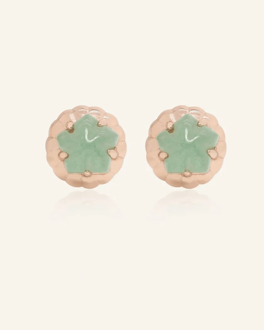 Ice Gem Biscuit Studs (Aventurine) - Love Estella