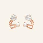 Illusion Ear Jackets (Moissanite & Pearl) by Elate - Love Estella