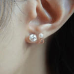 Illusion Ear Jackets (Moissanite & Pearl) by Elate - Love Estella