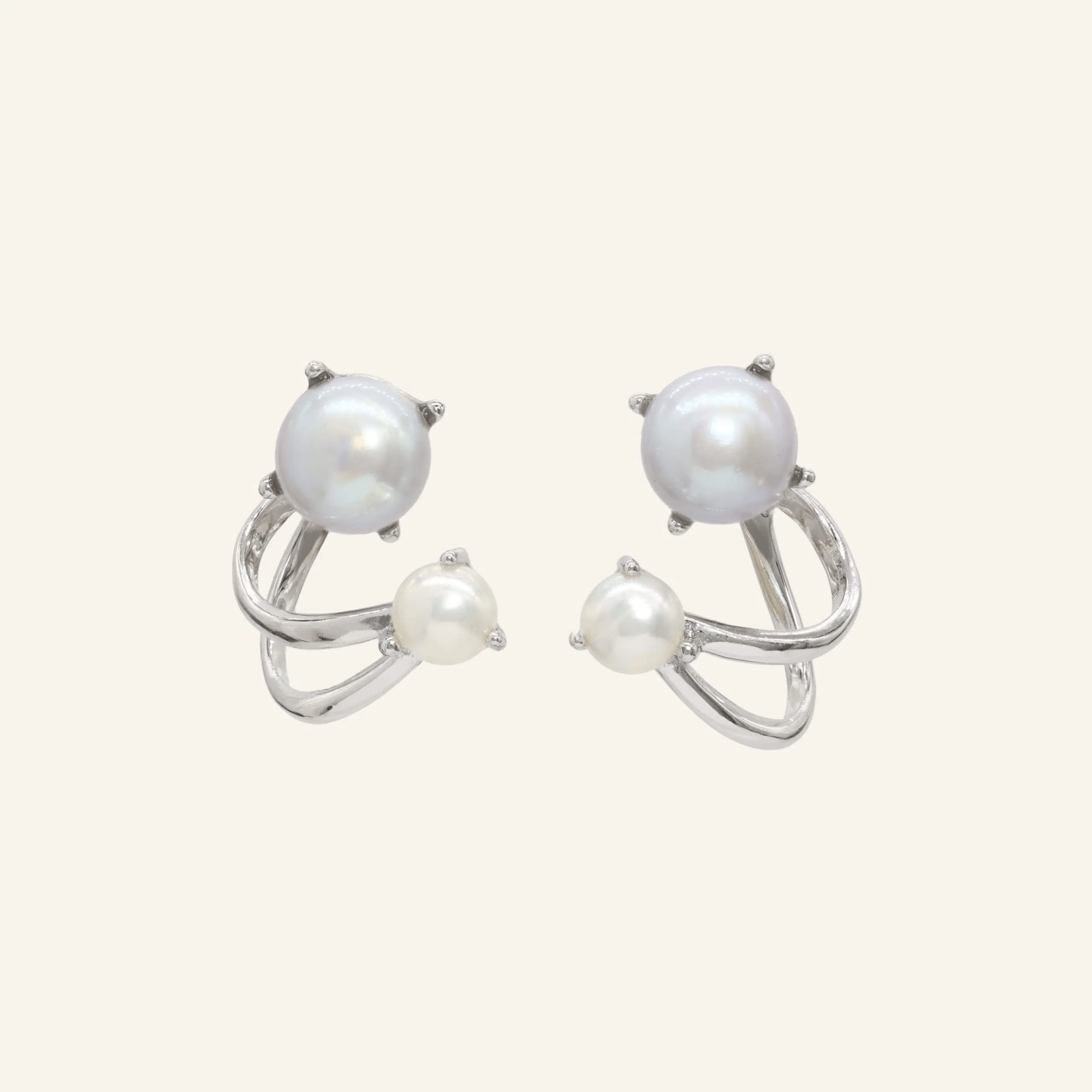 Illusion Ear Jackets (Pearl) by Elate - Love Estella