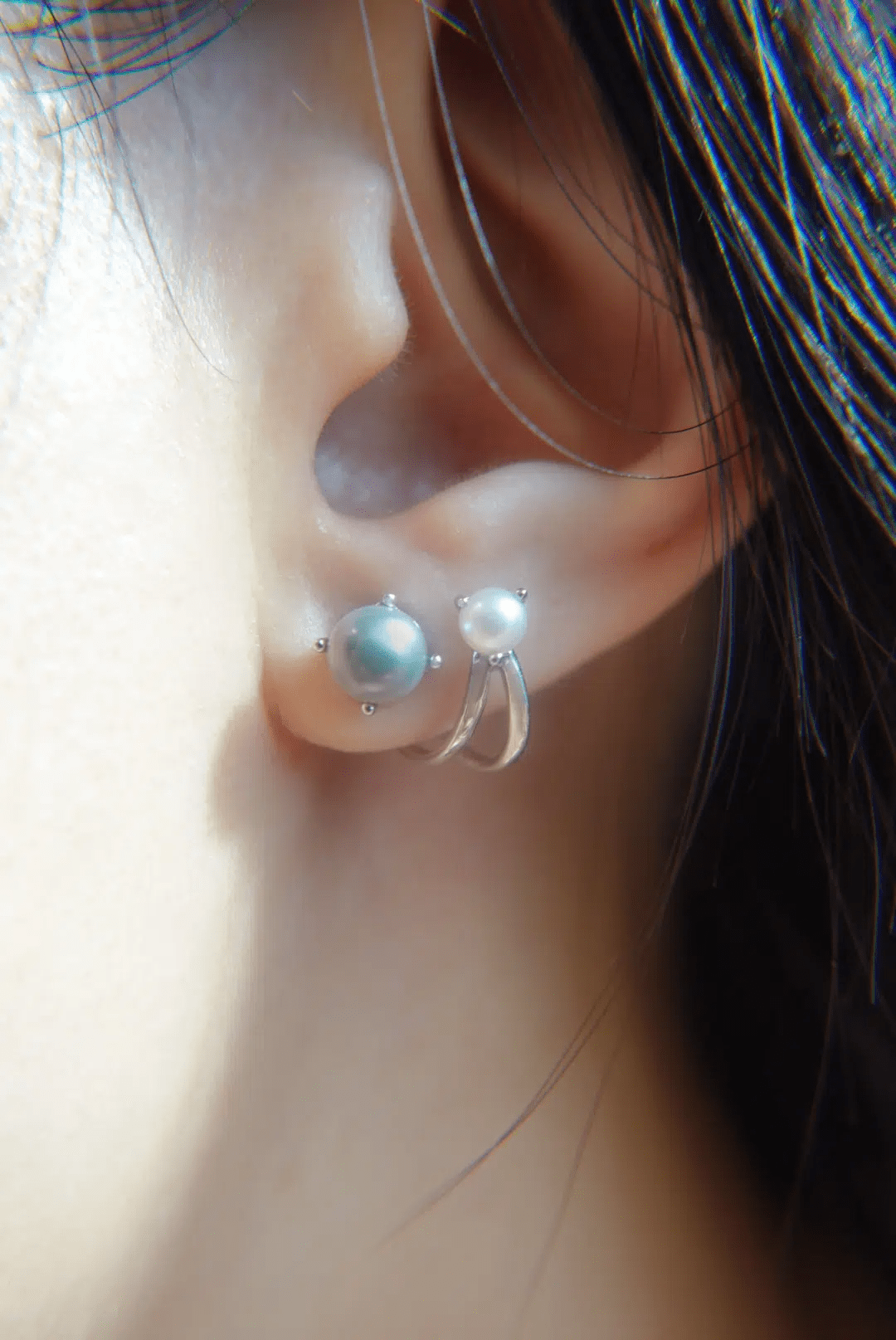 Illusion Ear Jackets (Pearl) by Elate - Love Estella