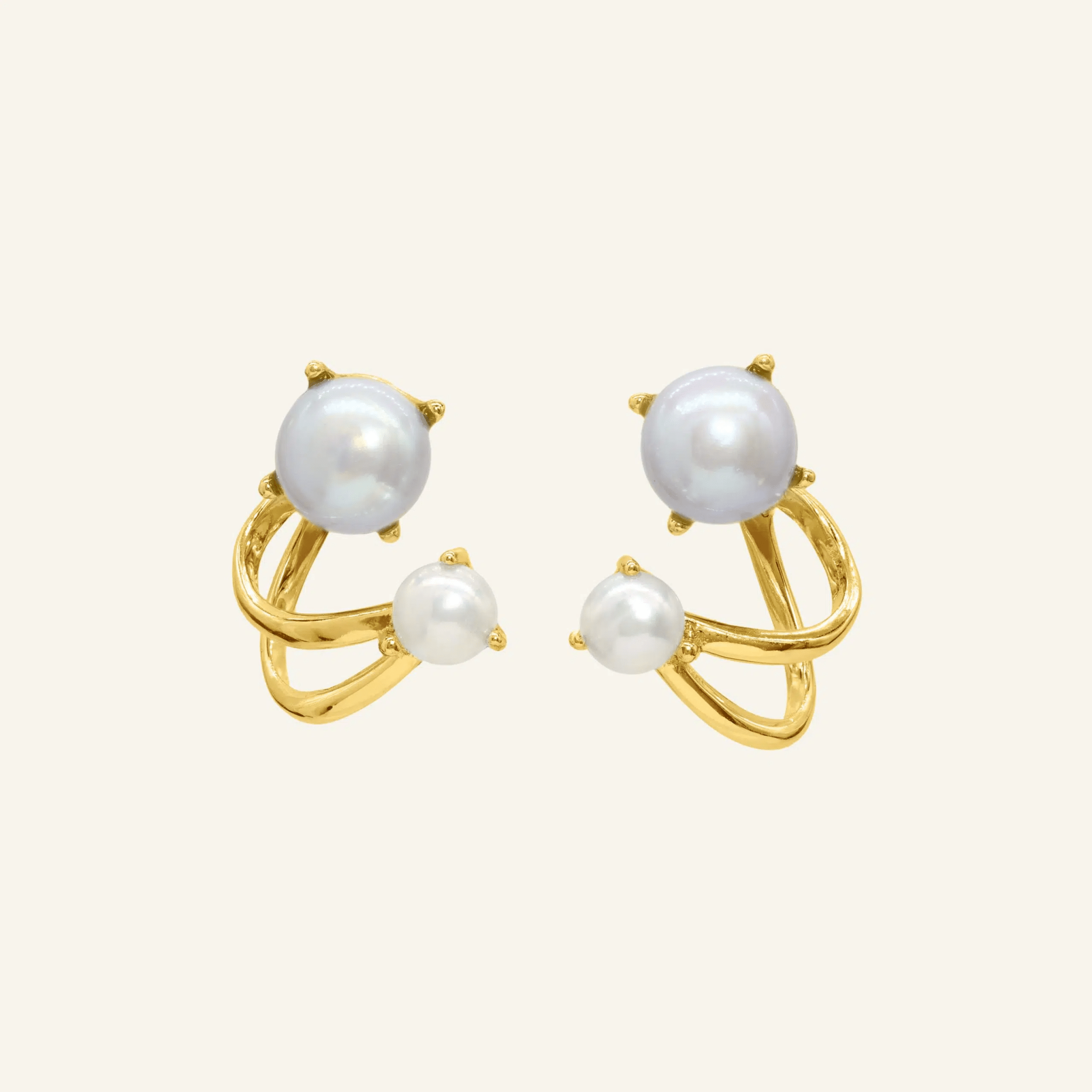 Illusion Ear Jackets (Pearl) by Elate - Love Estella