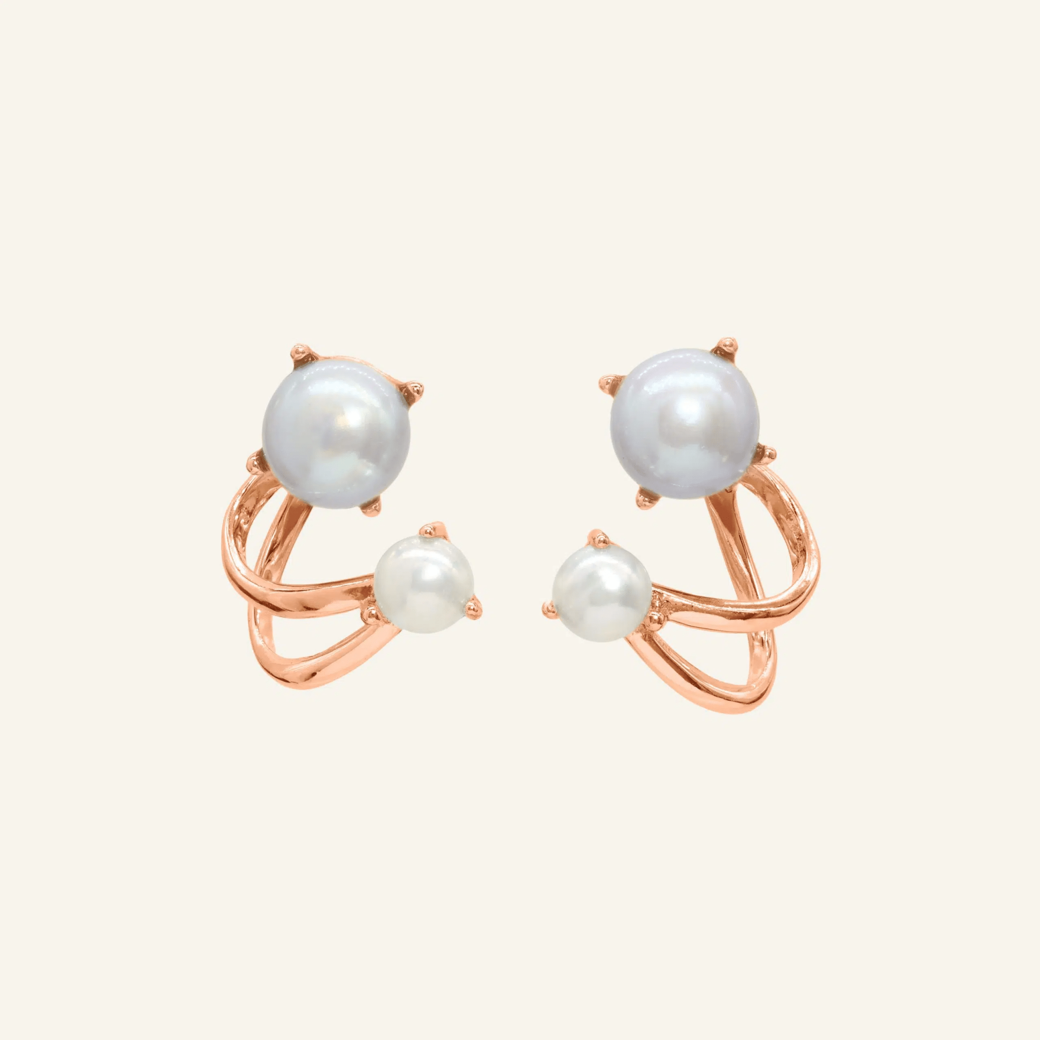 Illusion Ear Jackets (Pearl) by Elate - Love Estella