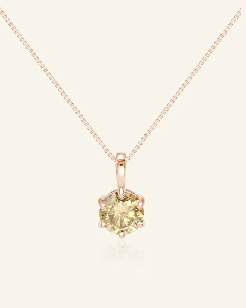 InfinityOne Classic Moissanite Necklace (Champagne) - Love Estella