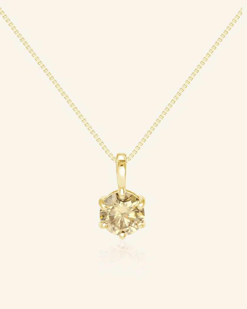 InfinityOne Classic Moissanite Necklace (Champagne) - Love Estella