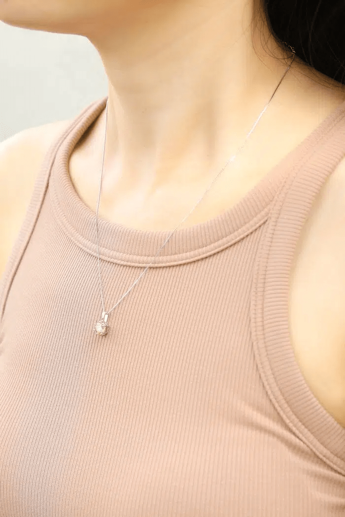 InfinityOne Classic Moissanite Necklace (Champagne) - Love Estella