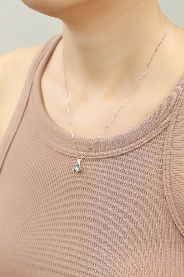 InfinityOne Classic Moissanite Necklace (Green) - Love Estella