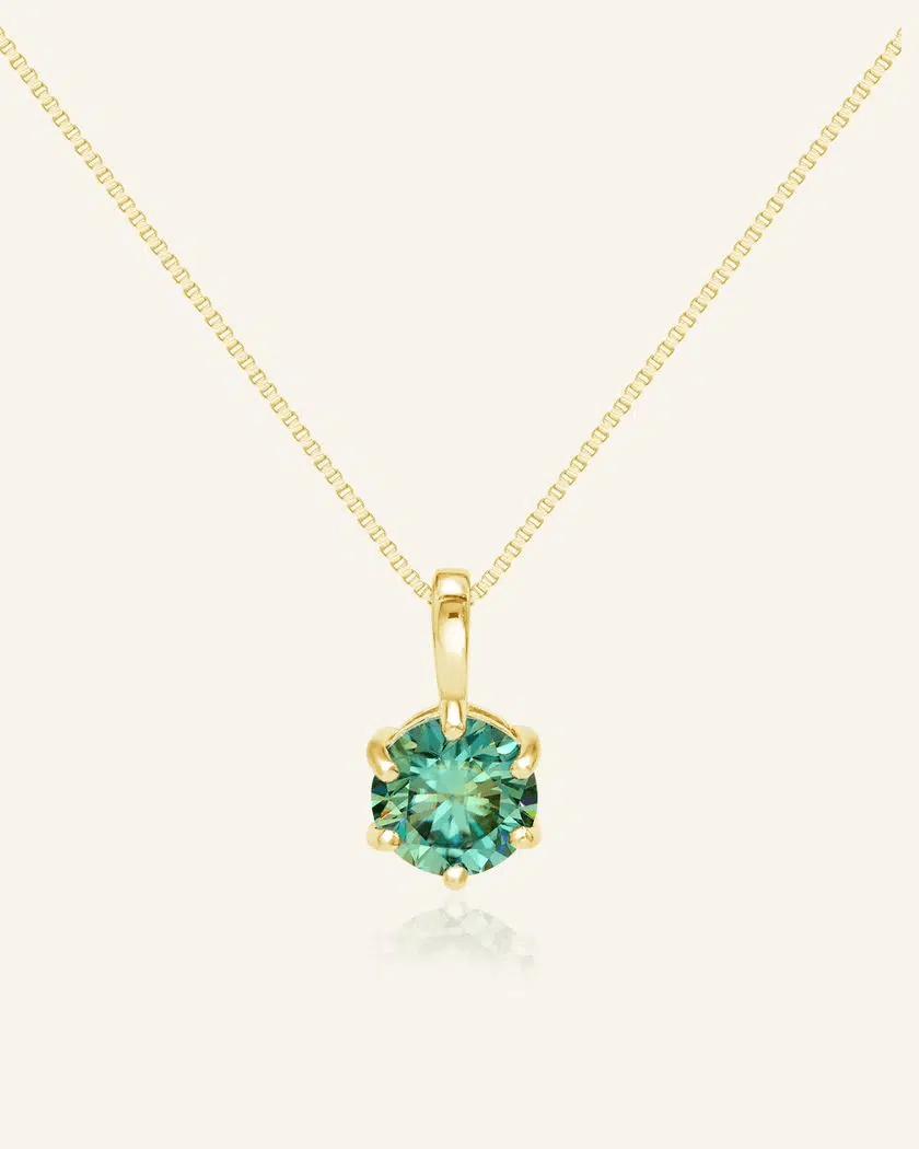 InfinityOne Classic Moissanite Necklace (Green) - Love Estella