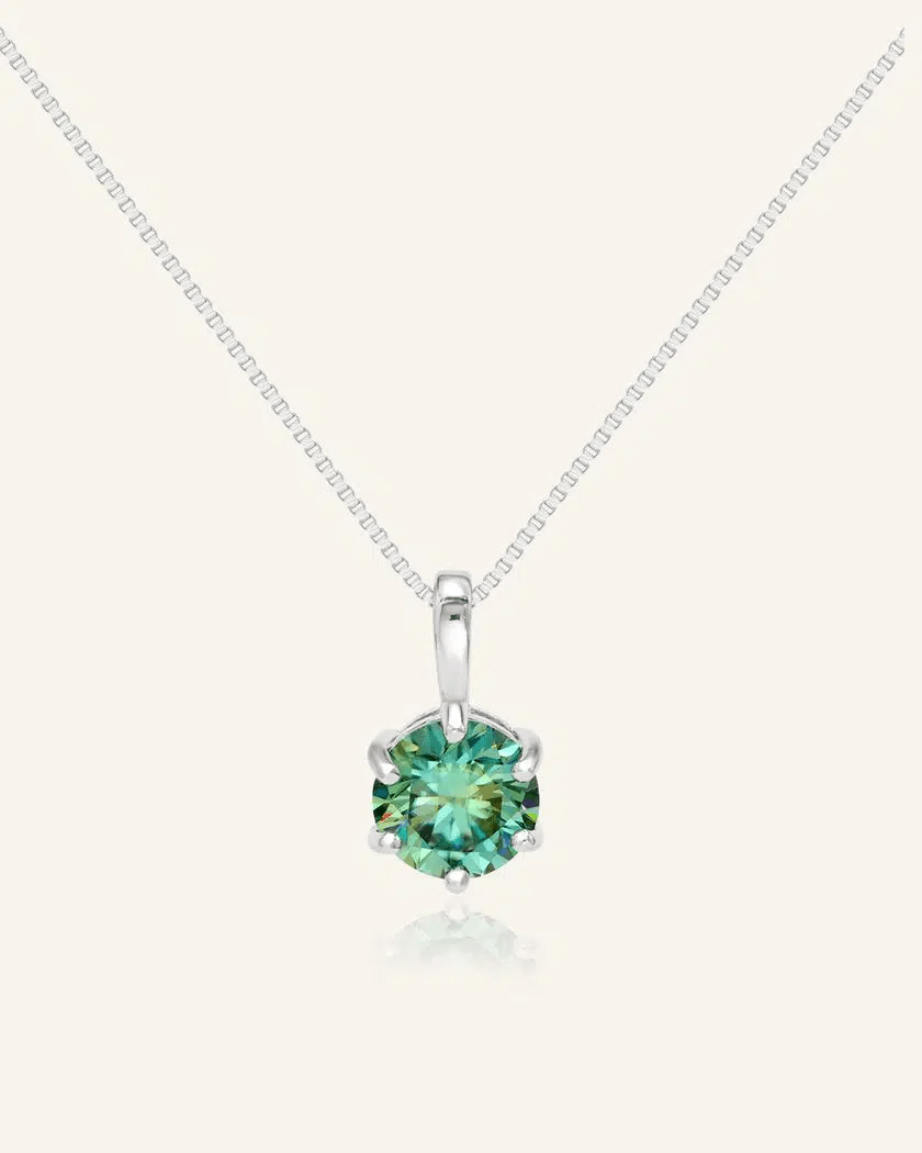 InfinityOne Classic Moissanite Necklace (Green) - Love Estella