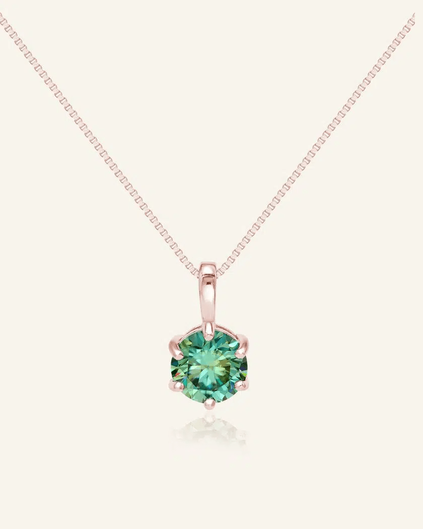 InfinityOne Classic Moissanite Necklace (Green) - Love Estella