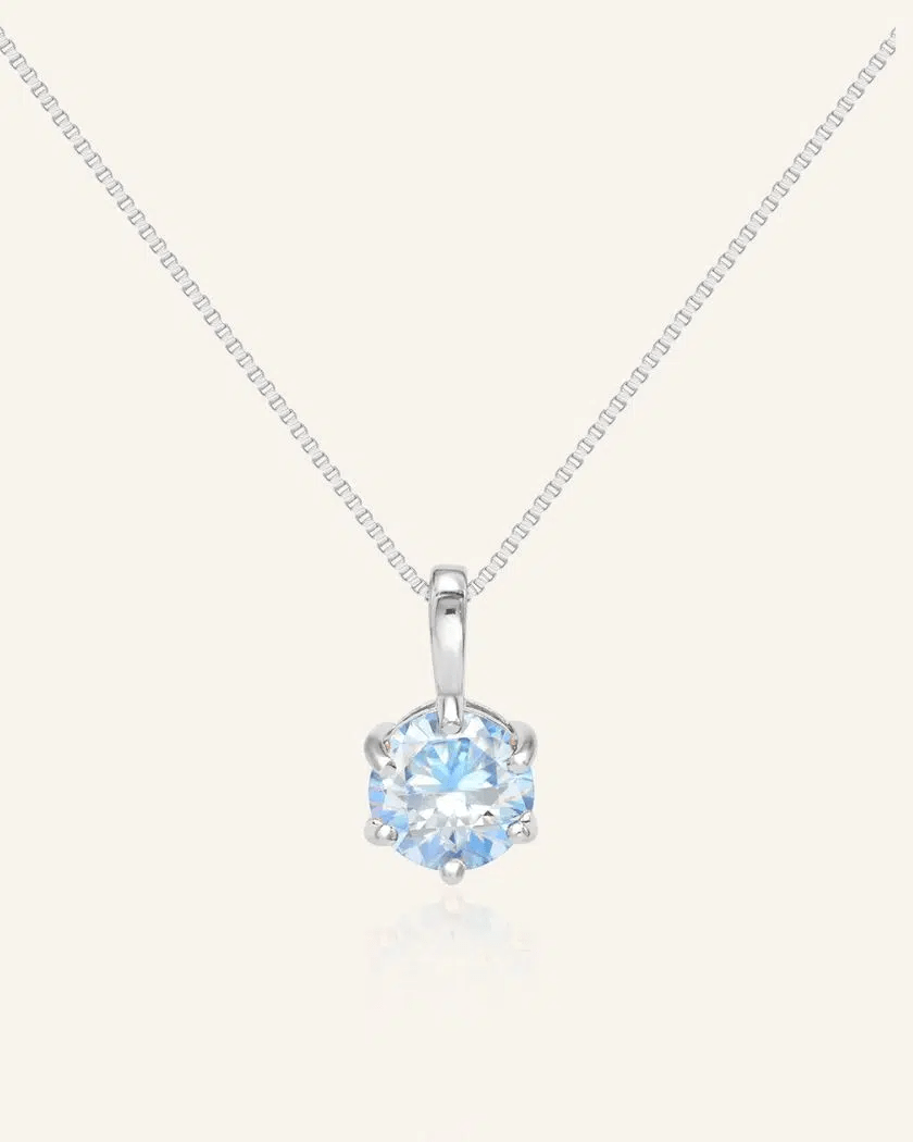 InfinityOne Classic Moissanite Necklace (Ice Blue) - Love Estella