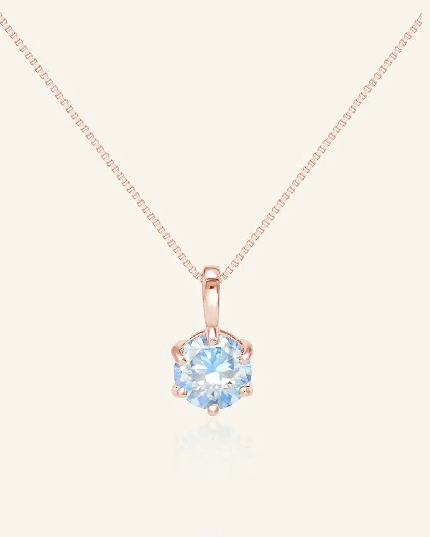 InfinityOne Classic Moissanite Necklace (Ice Blue) - Love Estella