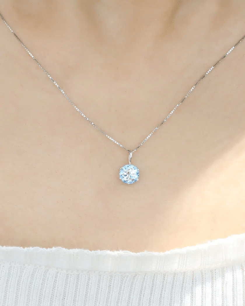 InfinityOne Classic Moissanite Necklace (Ice Blue) - Love Estella