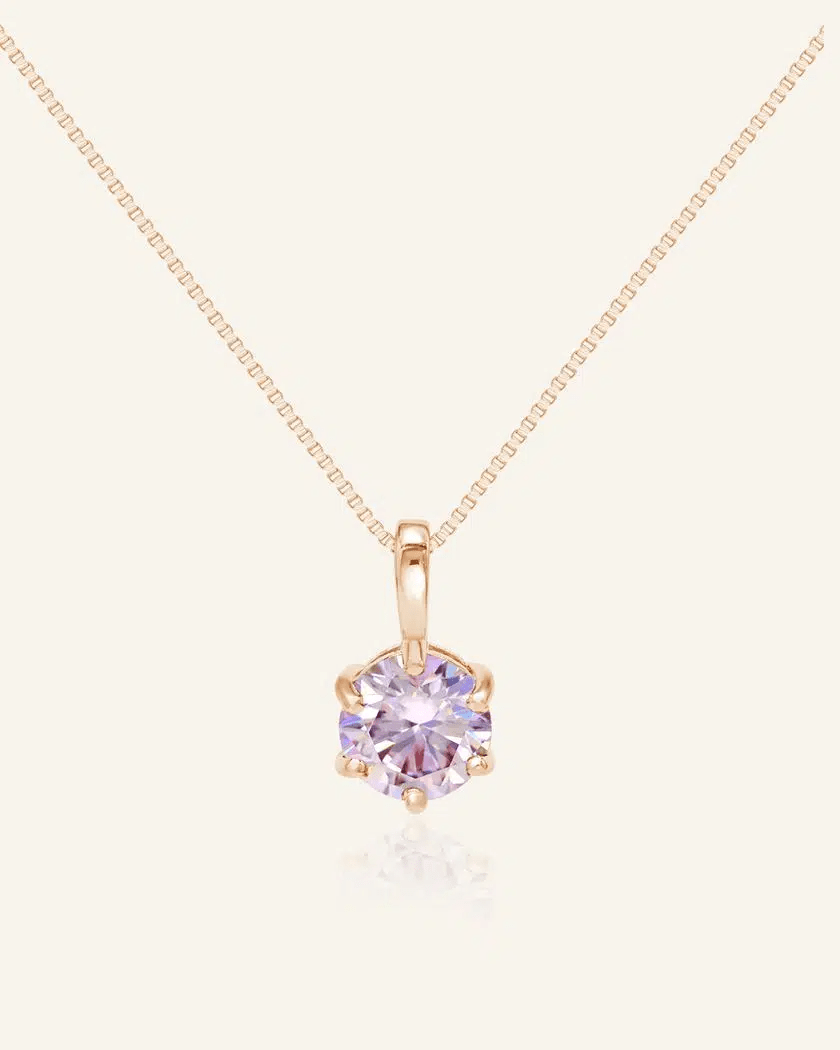 InfinityOne Classic Moissanite Necklace (Lilac) - Love Estella