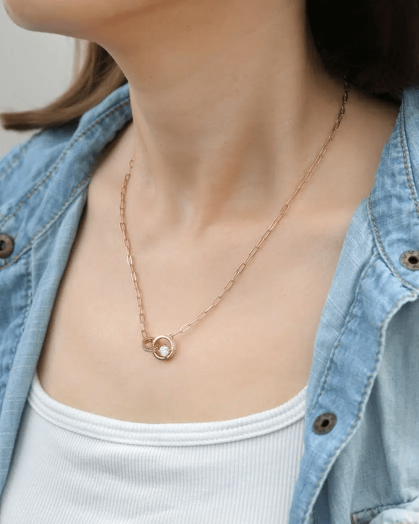 Interlocking Rings Necklace by Elate - Love Estella