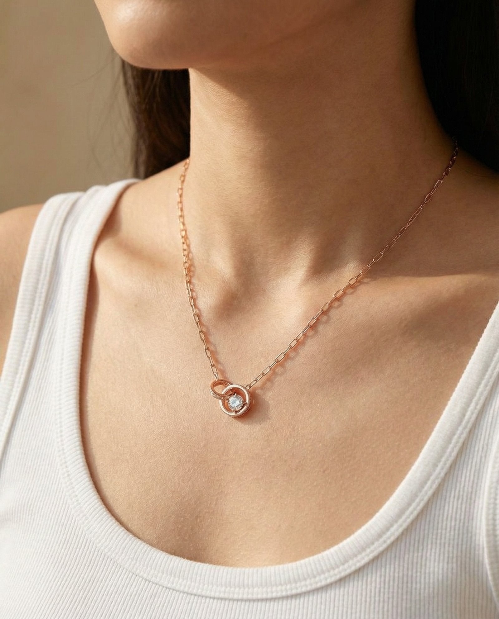 Interlocking Rings Necklace by Elate - Love Estella