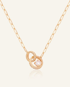 Interlocking Rings Necklace in Rose Gold front product view