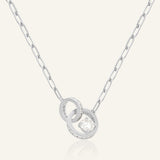 Interlocking Rings Necklace in Silver front product view