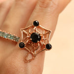Itsy Bitsy Charm Ring (Black Spinel) - Love Estella