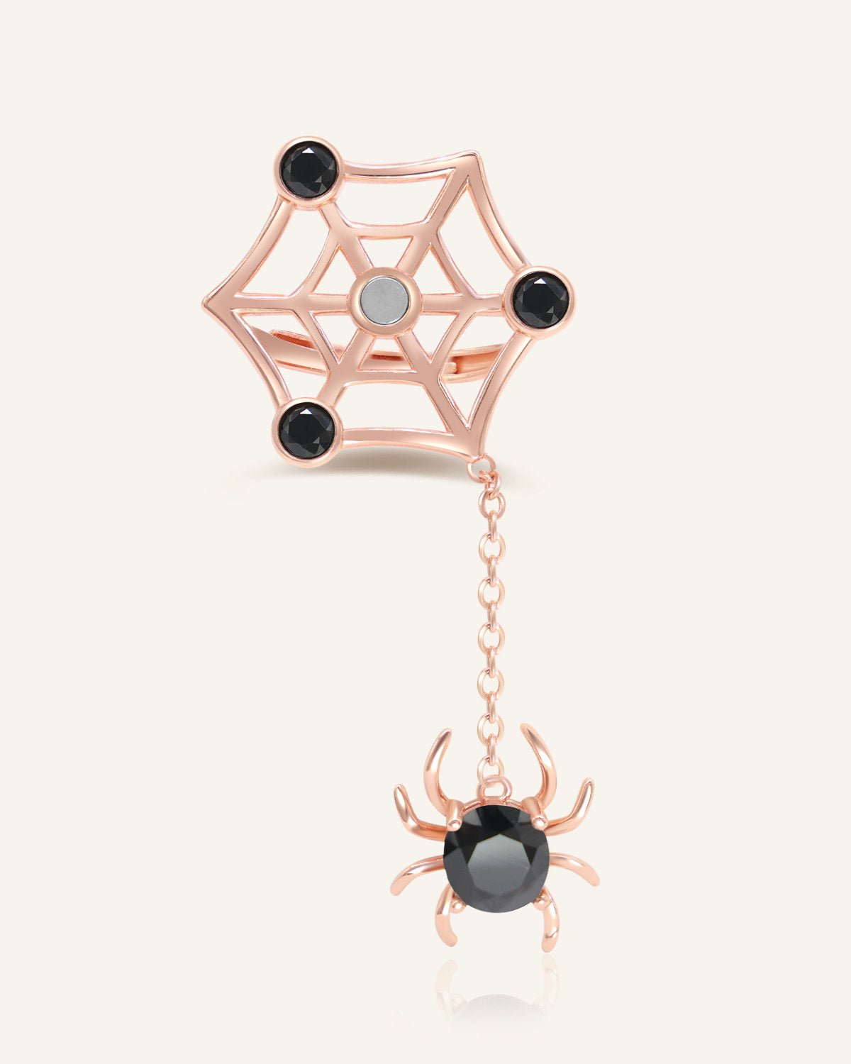 Itsy Bitsy Charm Ring (Black Spinel) - Love Estella