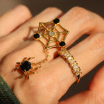 Itsy Bitsy Charm Ring (Black Spinel) - Love Estella