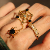 Itsy Bitsy Charm Ring (Black Spinel) - Love Estella
