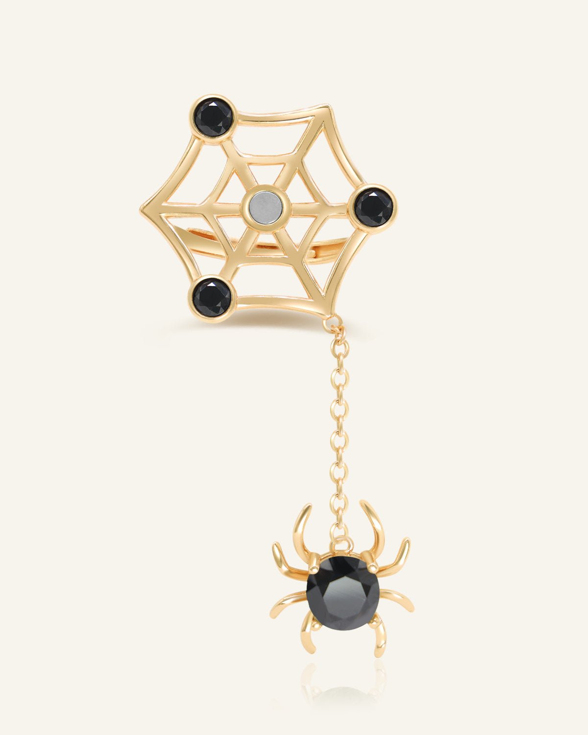 Itsy Bitsy Charm Ring (Black Spinel) - Love Estella