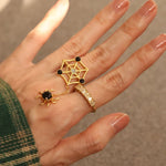 Itsy Bitsy Charm Ring (Black Spinel) - Love Estella
