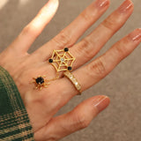 Itsy Bitsy Charm Ring (Black Spinel) - Love Estella