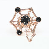 Itsy Bitsy Charm Ring (Black Spinel) - Love Estella