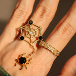 Itsy Bitsy Charm Ring (Black Spinel) - Love Estella