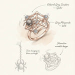 Itsy Bitsy Charm Ring (Sunstone & Moissanite) - Love Estella