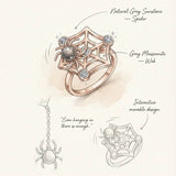 Itsy Bitsy Charm Ring (Sunstone & Moissanite) - Love Estella